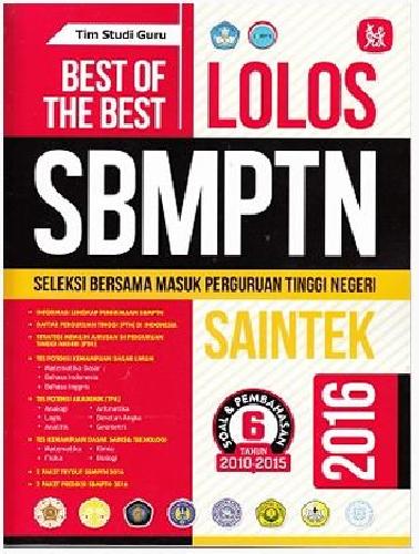 Cover Buku Best Of The Best Lolos Sbmptn Saintek 2016