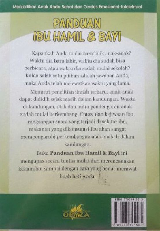 Cover Belakang Buku PANDUAN IBU HAMIL & BAYI