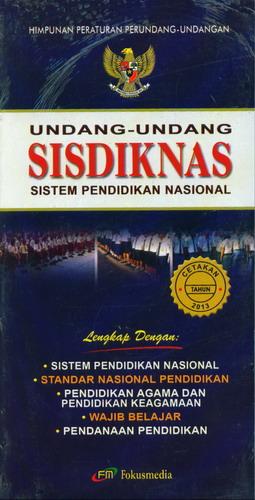 Cover Buku Undang-Undang SISDIKNAS Sistem Pendidikan Nasional