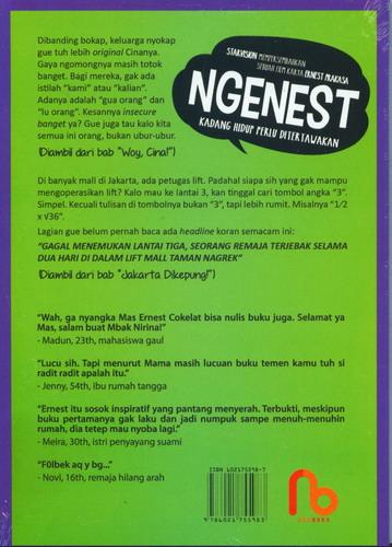 Cover Belakang Buku NGENEST 1 - Ngetawain Hidup Ala Ernest (Cover Film)