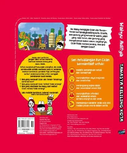 Cover Belakang Buku Fun Cican: Tamasya Keliling Kota (Hard Cover)
