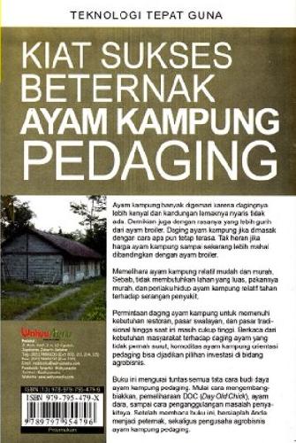 Cover Belakang Buku Kiat Sukses Beternak Ayam Kampung Pedaging (Promo Best Book)