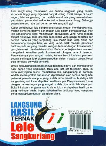 Cover Belakang Buku Langsung Hasil Ternak Lele Sangkuriang (Full Color)