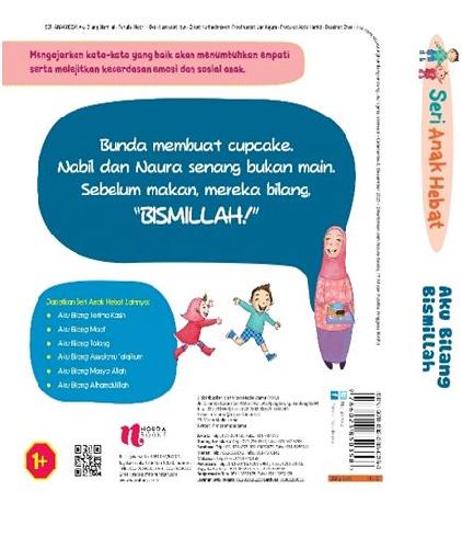 Cover Belakang Buku Seri Anak Hebat: Aku Bilang Bismillah (Board Book)