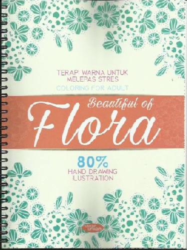 Cover Buku Coloring For Adult: Beautiful Of Flora