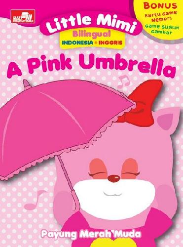 Cover Buku Little Mimi Bilingual - A Pink Umbrella + QR