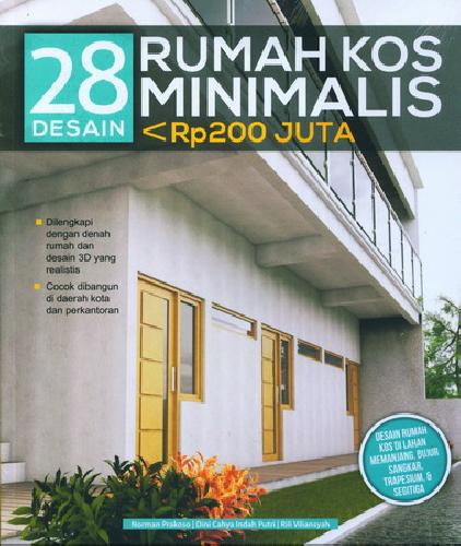 Cover Buku 28 Desain Rumah Kos Minimalis Kurang dari Rp200 Juta