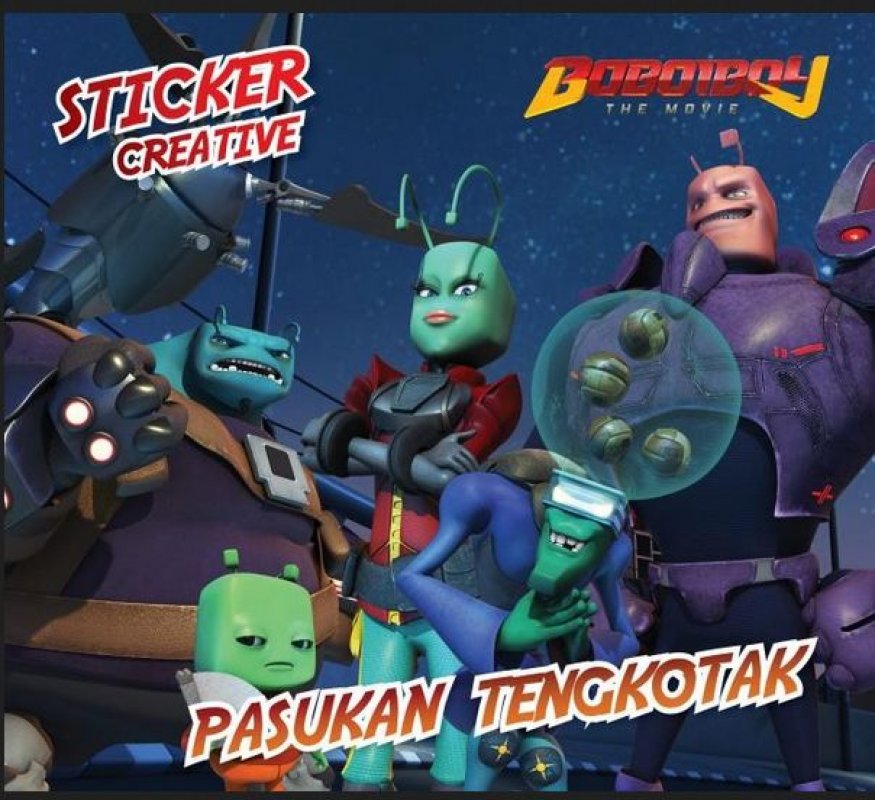 Cover Buku Sticker Creative Boboiboy: Pasukan Tengkotak