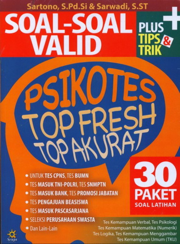 Cover Buku Soal-Soal Valid Psikotes Top Fresh Top Akurat 