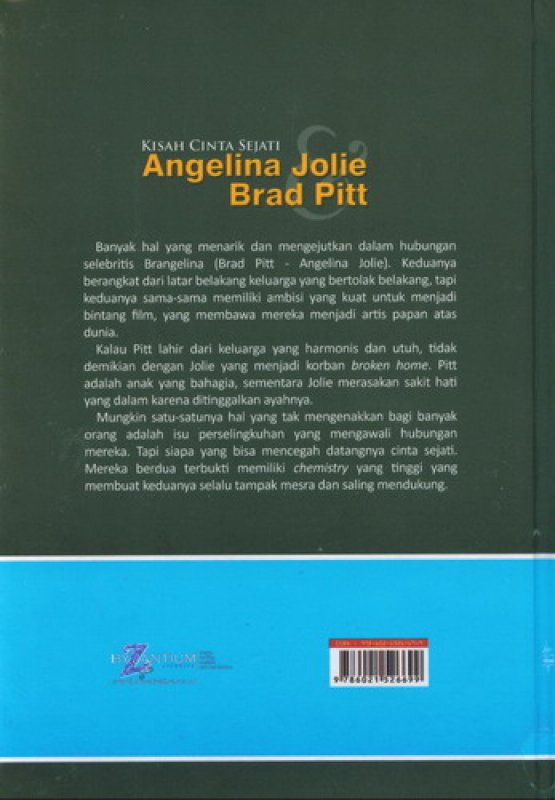 Cover Belakang Buku Kisah Cinta Sejati Angelina Jolie Brad Pitt