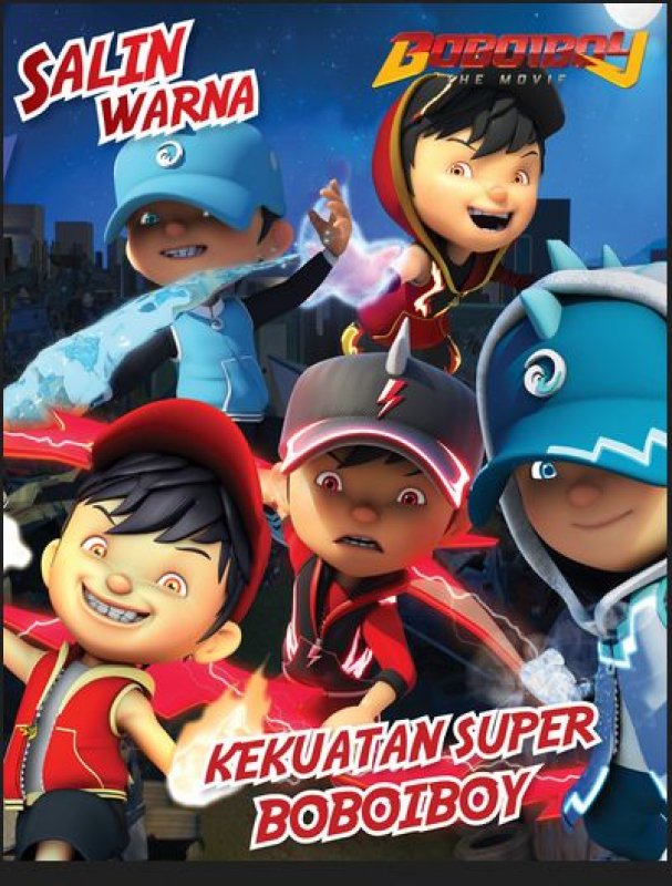 Cover Buku Salin Warna Boboiboy : Kekuatan Super Boboiboy