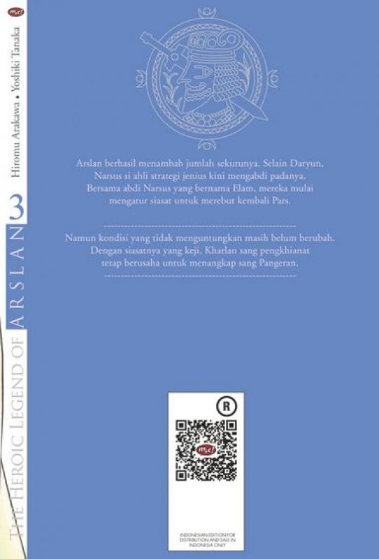 Cover Belakang Buku The Heroic Legend of Arslan 03