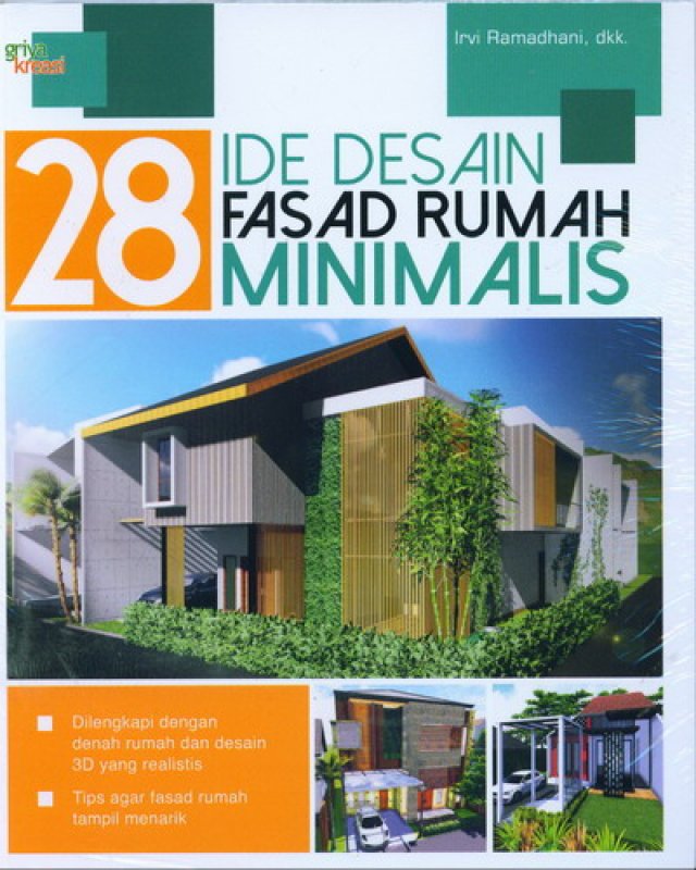 Cover Buku 28 Ide Desain Fasad Rumah Minimalis