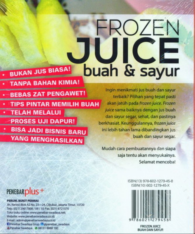 Cover Belakang Buku Frozen Juice Buah dan Sayur (cara baru menikmati jus)