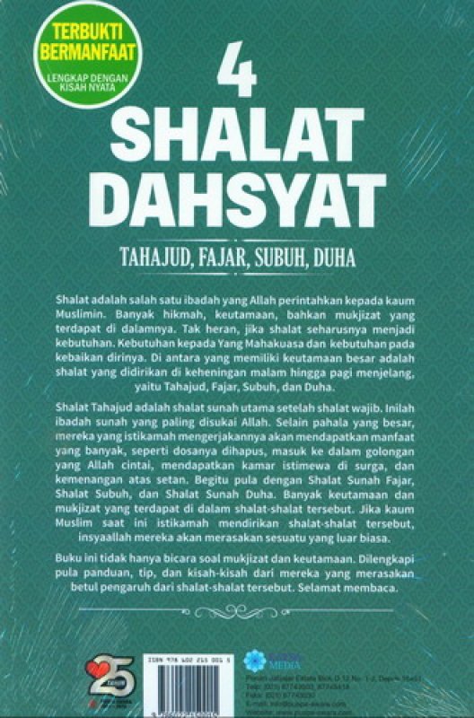 Cover 4 Shalat Dahsyat Tahajud. Fajar. Subuh. Duha