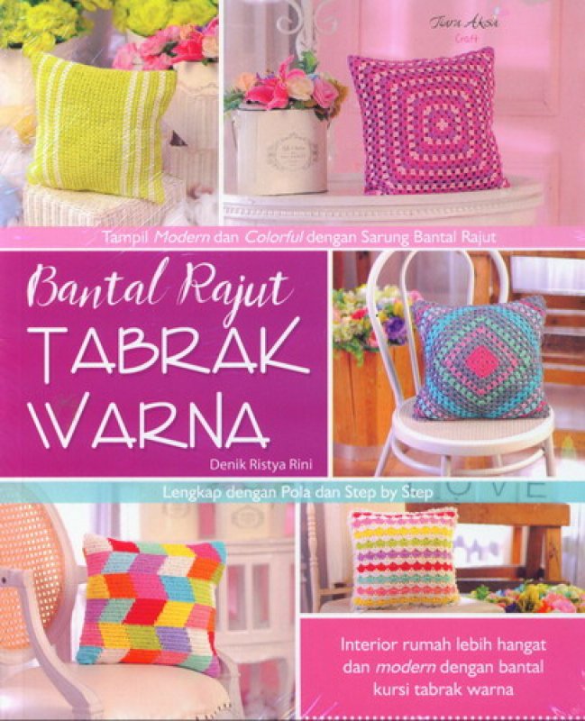 Cover Buku Bantal Rajut Tabrak Warna