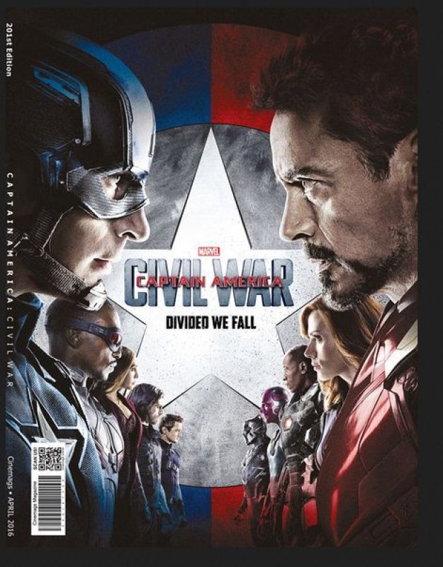Cover Buku Majalah Cinemags Cover Captain America: Civil War | Edisi 201 - April 2016