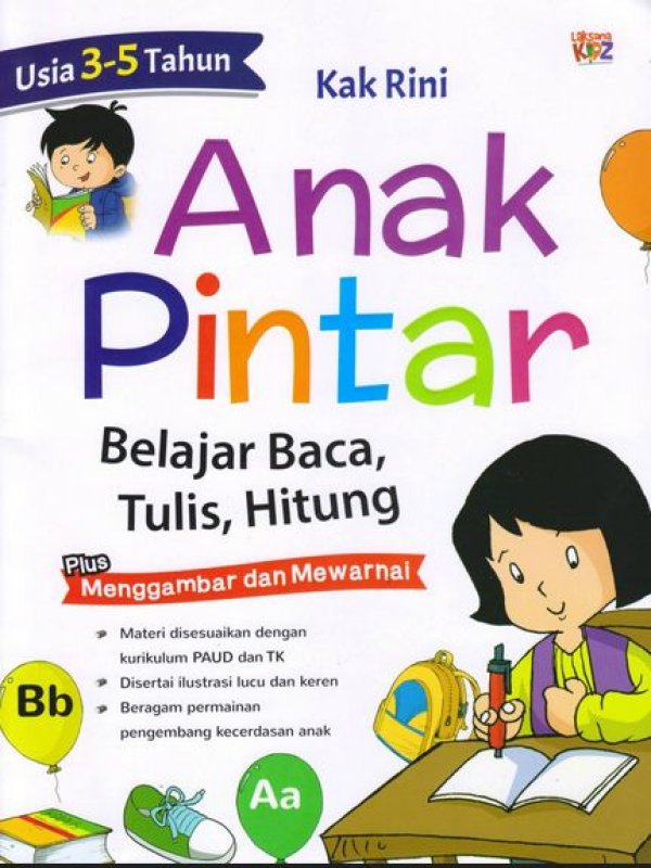 Cover Buku Anak Pintar Belajar Baca, Tulis, Hitung