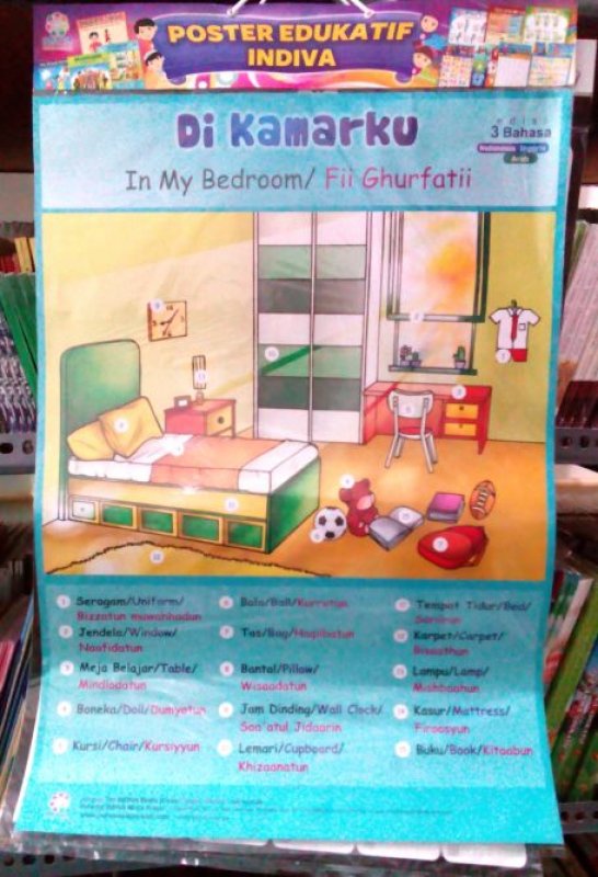 Cover Buku Poster Di Kamarku - In My Bedroom [Poster Edukatif Indiva]