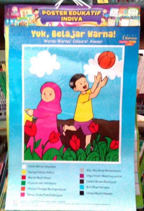 Cover Buku Poster Yuk Belajar Warna [Poster Edukatif Indiva]