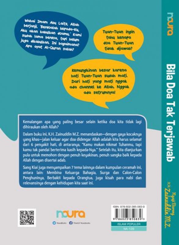 Cover Belakang Buku Ngaji Bareng K.H. Zainuddin M.Z. Bila Doa Tak Terjawab