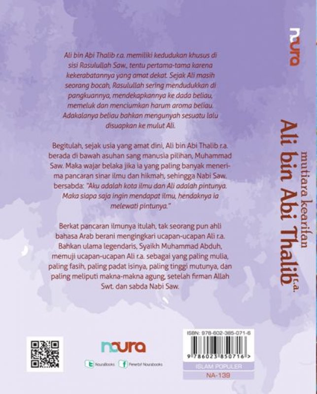 Cover Belakang Buku Mutiara Kearifan Ali Bin Abi Thalib R.A.