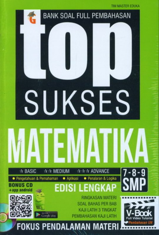 Cover Buku Top Sukses Matematika SMP Kelas 7-8-9 (Bonus CD)