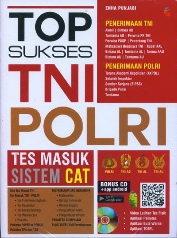 Cover Buku Top Sukses Tes Masuk TNI Polri (Bonus CD) 