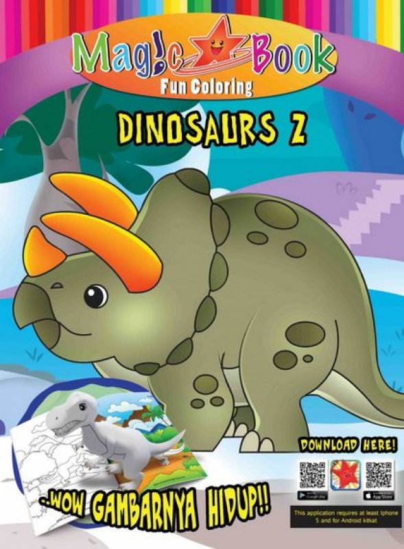 Cover Buku Magic Coloring Book with AR: Dinosaurs2