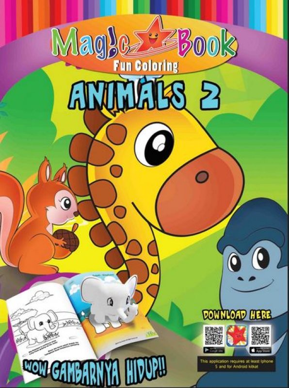Cover Buku Magic Coloring Book with AR: Animals 2