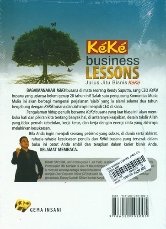 Cover Belakang Buku Keke Business Lessons: Jurus Jitu Bisnis Keke