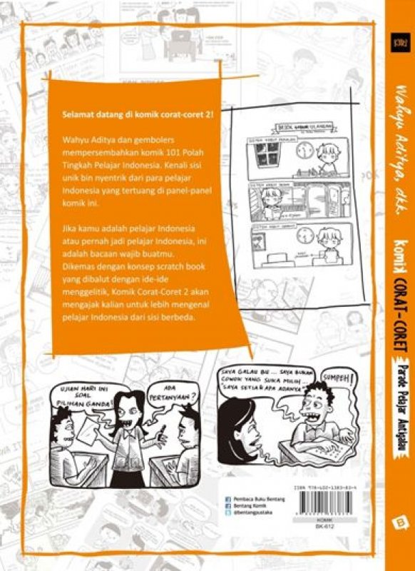 Cover Belakang Buku Komik Corat-Coret 2: Parade Pelajar Antigalau