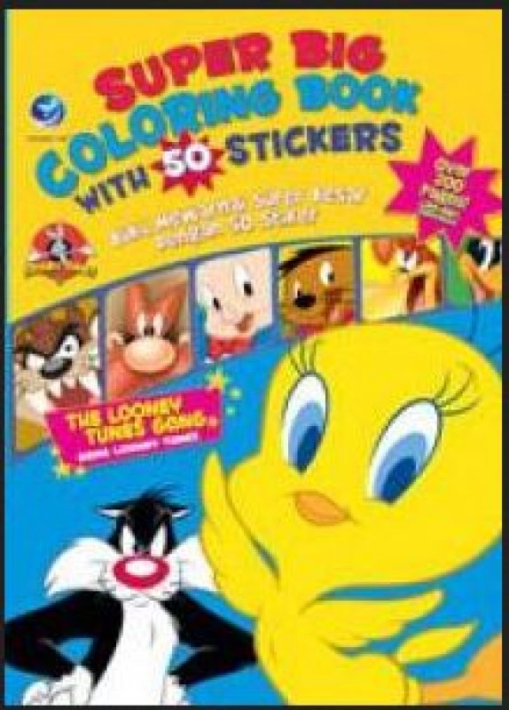 Cover Super Big Coloring Book With 50 Stickers The Looney Gang