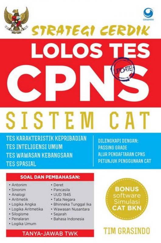 Cover Buku Strategi Cerdik Lolos Tes CPNS Sistem CAT + CD