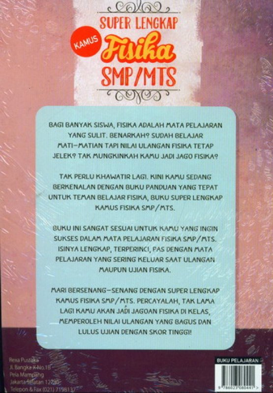 Cover Belakang Buku Kamus Super Lengkap Fisika SMP/MTS