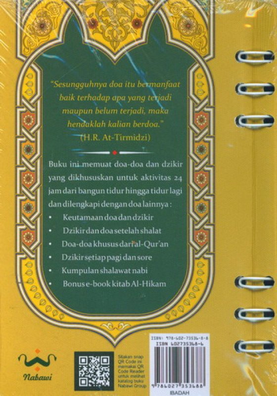 Cover Belakang Buku Panduan Doa dan Dzikir Rasululah 24 Jam