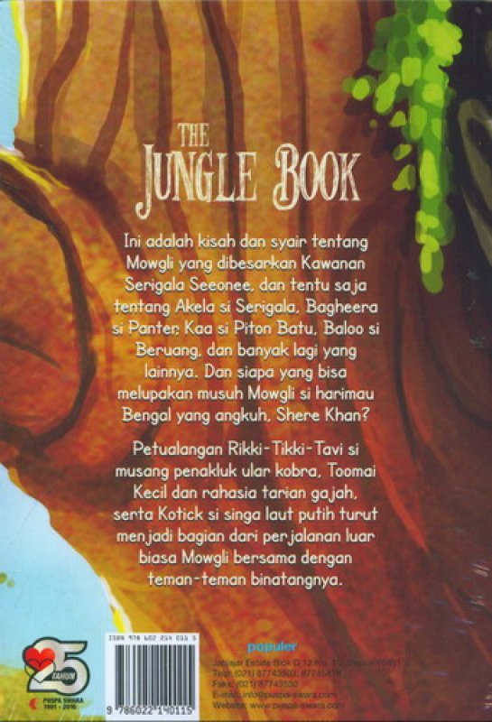 Cover Belakang Buku The Jungle Book [Petualangan Mowgli si Anak Rimba]