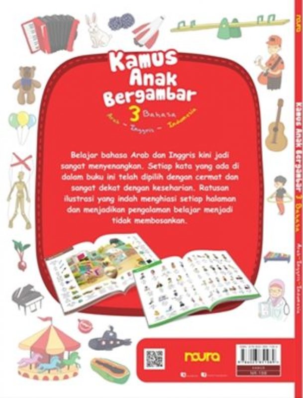 Cover Belakang Buku Kamus Anak Bergambar 3 Bahasa