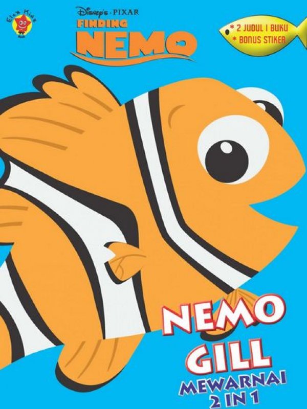 Cover Buku Mewarnai Finding Nemo 2 In 1 + Stiker: Nemo dan Gill