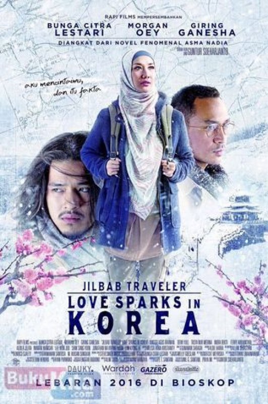 Cover Buku Jilbab Traveler: Love Sparks In Korea (Cover Film)