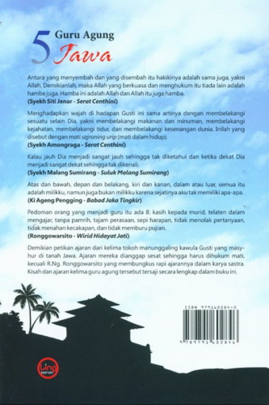 Cover Belakang Buku 5 Guru Agung Jawa (Kisah dan Ajaran Lima Sufi Agung Jawa)
