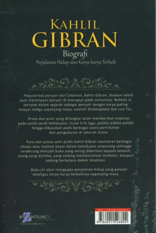 Cover Belakang Buku KAHLIL GIBRAN: Biografi Perjalanan Hidup dan Karya-karya Terbaik
