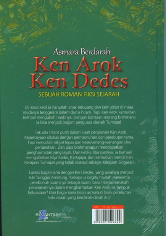 Cover Belakang Buku Asmara Berdarah Ken Arok Kend Dedes [HC]