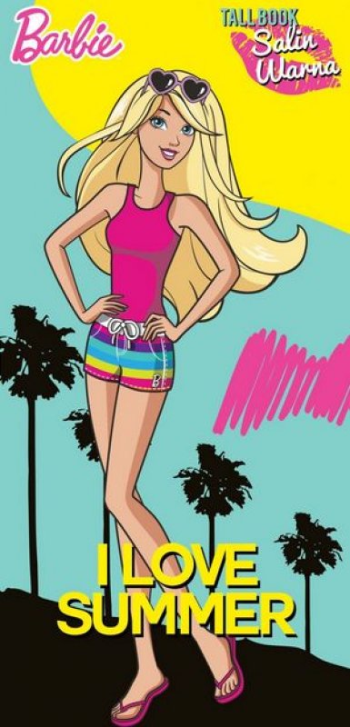 Cover Buku Tall Book Salin Warna Barbie: I love Summer