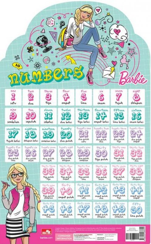 Cover Buku Poster Barbie Back To School: Numbers