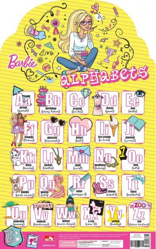 Cover Buku Poster barbie back to school: alphabets