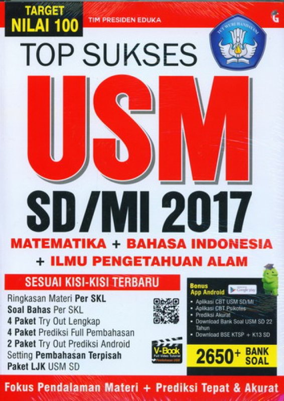 Cover Buku Top Sukses USM SD/MI 2017