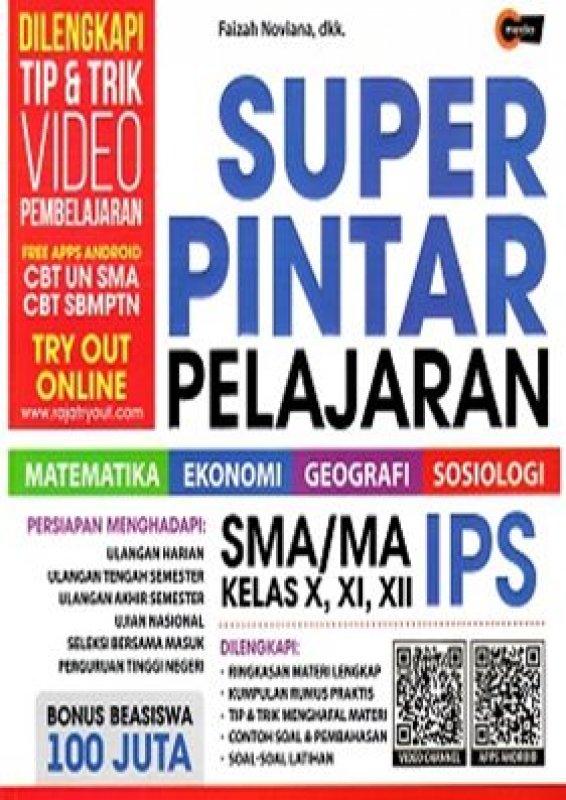 Cover Buku Super Pintar Pelajaran SMA/MA IPS Kelas X, XI, XII (Promo Best Book)
