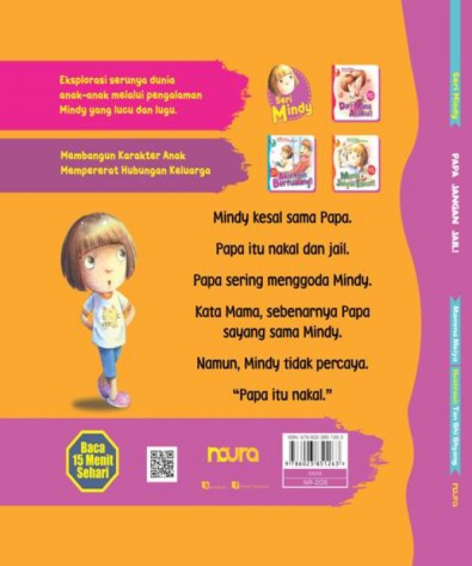 Cover Belakang Buku Seri Mindy: Papa Jangan Jail-Hc