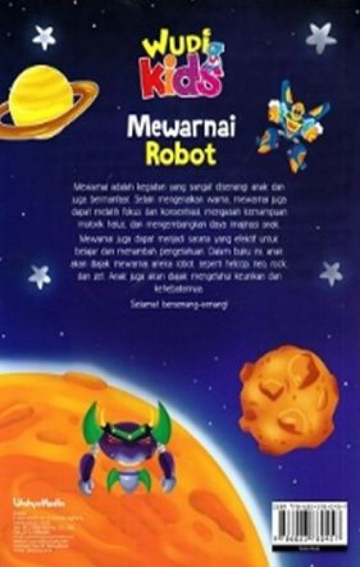 Cover Belakang Buku Wudi Kids Mewarnai Robot (Promo Best Book)